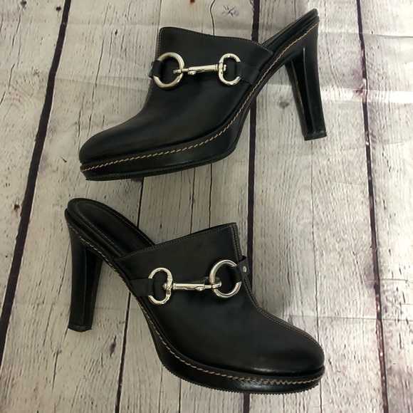 black coach clogs